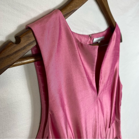 Fiori Di Zucca Pink Silk Sea Shell Embellished A Line Dress Size 8 - Picture 3 of 11